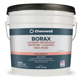 Chemwell Borax (8 lbs) - All-Natural Multi-Purpose Powder - Laundry Booster, Household Cleaner, DIY Crafts & More - Pure Sodium Borate for Home & Industrial Use