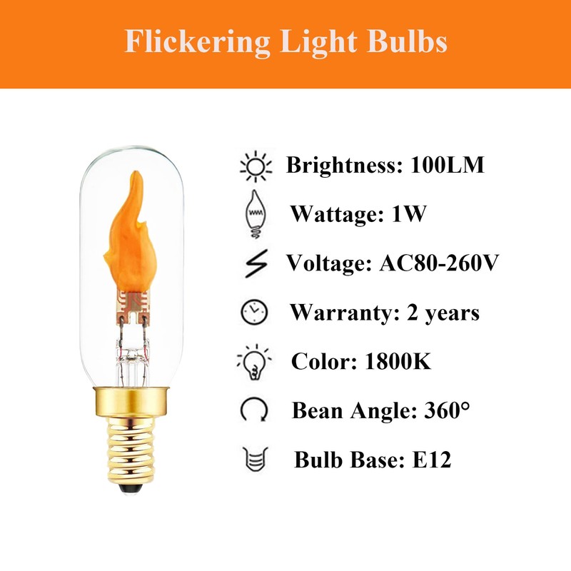 SHUWDKAR E12 Flickering Flame Bulb, Realistic Flame Effect LED Chandelier