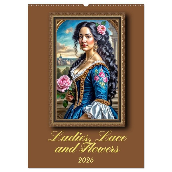 Ladies, Lace and Flowers (Wall Calendar 2026 DIN A2 portrait),