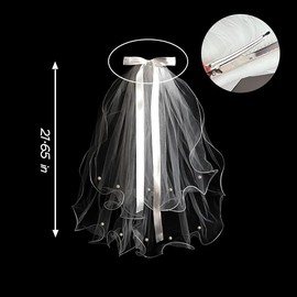 Bridal Shower Gifts for Bride Bridesmaid Hair Bow Veil Bachelorette Party Pearl Hair Clips for Women Bachelorette Party Decorations Bride Gift for Bride To Be