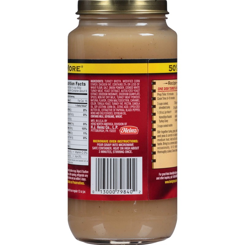 Heinz Homestyle Roasted Turkey Gravy (18 oz Jars, Pack of