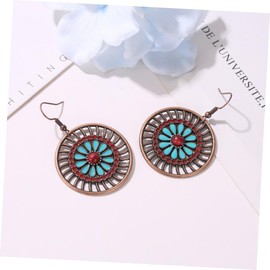 COLLBATH Unique Round Hollow-out Earbob Earrings Fashion Dangler for Women Vintage Drop Ear Jewelry
