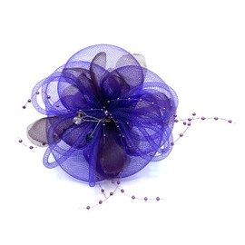 Ladies Beaded Fascinator Headband Fascinator Hat Wedding Race Royal Ascot Hairpiece, Purple
