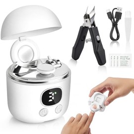 Lictin Cortadora de Uñas Eléctrica con Lupa y Luz LED | Cortauñas Eléctrico de 3 Velocidades con Cuchillas Dobles, Cortauñas Inclinado. Ideal Cortauñas Electrico para adulto y bebé