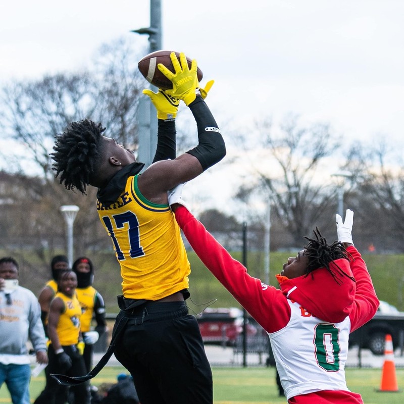 Battle Youth DoubleThreat Football Gloves, Red, Medium