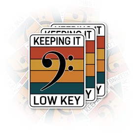 Set 3Pcs Keeping It Low Key Sticker Funny Quotes Vocal Course Meme Humor Sticker Bookish Hard Hat Waterproof 2 Inches Die-Cut Vinyl for Water Bottle Laptop Phone for Friend Coworker Dad Mom