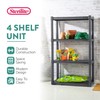 Sterilite 4 Shelf Unit, Heavy-Duty Shelving Storage and Utility Rack