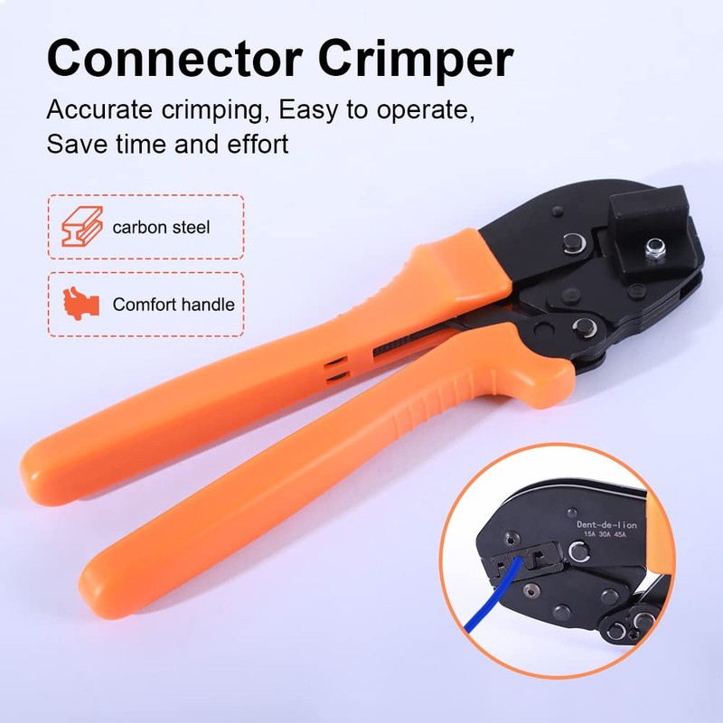 51 PCS Ratchet Powerpole Crimping Manual Tool Kit for 15A