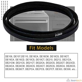 WPY312959 (Y312959, 312959) Dryer Belt by Seentech, Compatible for Whirlpool, May-tag– Replace: 3-12959, 3-14774, 314774, 6-3129590, LB234, WPY312959VP, 314774 WPY,312959VP, PS11757542 (Pack 1)