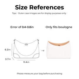 FANJI Project Handbag Organizer Insert for LV Boulogne, Custom Fit Inside Premium Vanile Lightweight Water Resistant Purse Insert Accessories