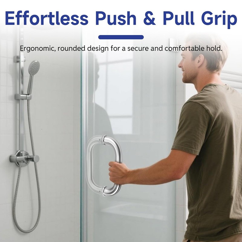 Lidajida 6'' C-Shaped Glass Shower Door Handle Back to Back
