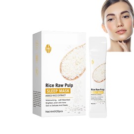 Hppsctink Reis-Maske, Reis-Schlafmaske, Nährende & feuchtigkeitsspendende Soft Skin, Verbesserte Gesichtshaut, 4ml*20pcs, facial mask