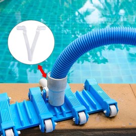 6Pcs White Pool Supply V Clip, Pool Butterfly Clip V Clip Pool Attachment Clips Replacement for Swimming Pool Spa Brush, Vacuum Head, V Clips and Pins for Swimming Pool Spa Vacuum Pool Vacuum Heads