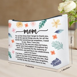 UDNADKEX Mom Gift from Daughter Son, Christmas, Birthday, Mother's Day Gift for Mum Mother Thank You Gift Makeup Bag, Mom Appreciation Gift, and Day By Day You Mean More to Me