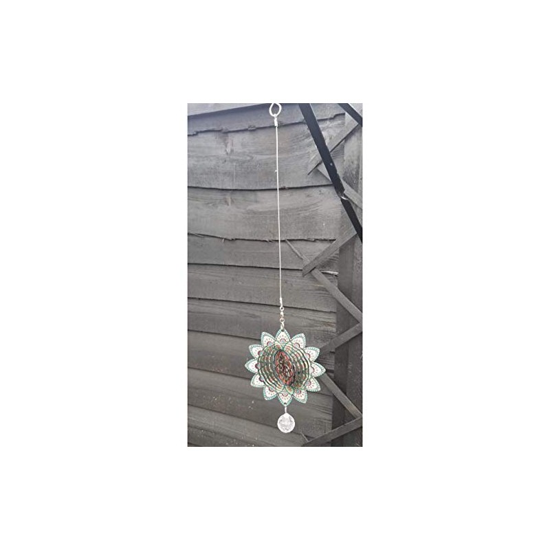 Stainless Steel Colour Garden Wind Spinner - Small Baby Pink