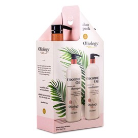 Oliology Nutrient Rich Coconut Oil Shampoo & Conditioner Combo Pack - Helps Restore Damaged Hair | Provides Intense Shine | Moisturizing | Made in USA, Cruelty Free & Paraben Free (32oz)