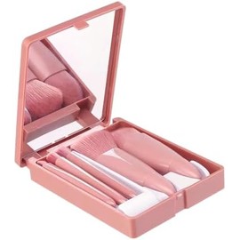 Pequeñas brochas de maquillaje de tamaño de viaje, cerdas suaves, fáciles de transportar, juego portátil para mujeres y niñas