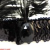 Roaring 20's Black Sequined Showgirl Flapper Headband with Feather