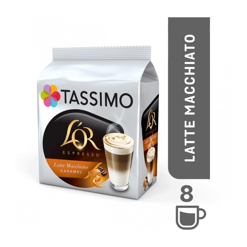 Tassimo L'Or Latte Macchiato Caramel Coffee (16 pods, 8 servings)
