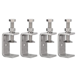 4 Pack 304 Stainless Steel C Clamps with 55mm/2.17" Stable Wide Jaw Opening Tiger Clamp for Woodworking Welding Construction Household Mount