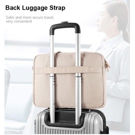 Laptop Bag For Women 15.6 Inch Slim Computer Briefcase Sleeve Case, Shockproof Cushion & Back Luggage Strap
