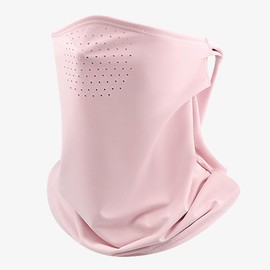 HeiDmai Unisex UV Face Shield Multipurpose Protector Neck Gaiter Elastic Face Mask Bandana with Ear Loops (1-Pink)
