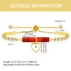 Yongxu Gold Plated Rectangular Red Agate Bolo Bracelet for Women