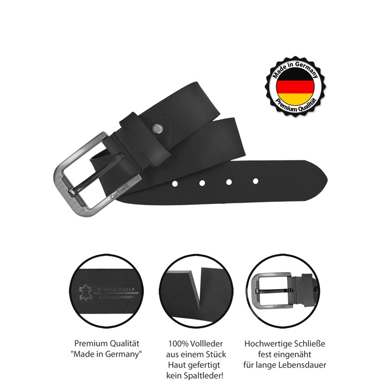 Cartvelli Premium Men's Leather Belt Made in Germany with Gift