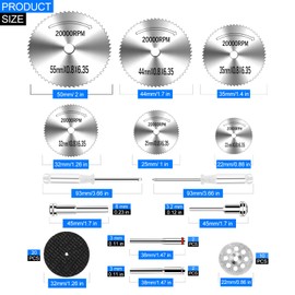 44Pcs Auxiren Cutting Wheel Kit for Rotary Tools, Mini HSS Circular Saw Blades Cutter, Resin Cutting Discs, and 545 Diamond Cut Off Wheels for Cutting Wood, Metal, Plastic, PVC, Glass, Tile, Stone