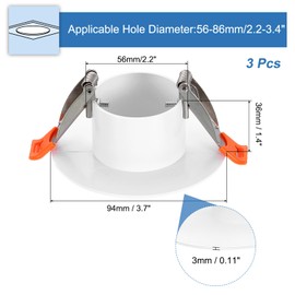 PATIKIL 94mm / 3.7" Diameter Spring Ceiling Hole Cover Plate, 2 Pack Downlight Hole Trim Wall Mount Decorative Cap Access Panel for 2.2-3.4" Round Ceiling and Wall Openings, White