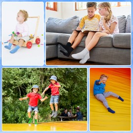 GRPSKCOS Toddler Socks, 6 Pairs Non Skid Anti Slip Crew Socks With Grips for Toddlers Kids Boys Girls 1-7 Years(#3 Assorted - 6 Pairs,5-7 Years)