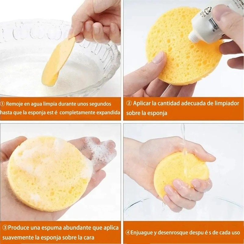 30 Pzs Esponja Facial Comprimida Para Limpieza Y Exfoliación