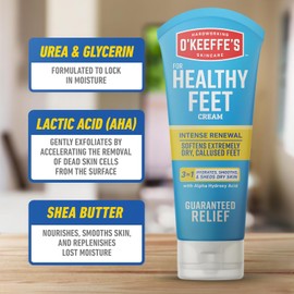 O'Keeffe's Healthy Feet - Crema exfoliante para pies extremadamente secos, agrietados, tubo de 3 onzas, (paquete de 1)