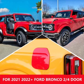 RERPRO Fuel Tank Door Cover Gas Cap Trim Compatible with 2021 2022 2023 2024 2025 Ford Bronco 2/4 Door Exterior Accessories Oil Filler Cap Decal Sticker Decoration Decor 1 Pack Red