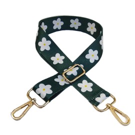 ZOONAI Women Girls Flower Shoulder Strap Wide Crossbody Bag Strap Adjustable Handbag Purse Replacement Belt (Deep Green)