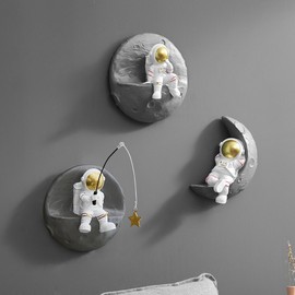 AWNR 3 Pcs Astronauts Wall Sculpture Decor for Modern Home Decor Background 3D Wall Decorations for Living Room Sofa Bedroom Wall Decor Outer Space Theme Wall Decor for Kids Room