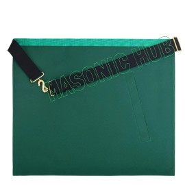 Handcrafted Lambskin Green Masonic Allied Degree and Member Apron for Freemasons