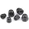 3/8"-16 Black Acorn Cap Nuts, Stainless Steel 304 (18-8) Black