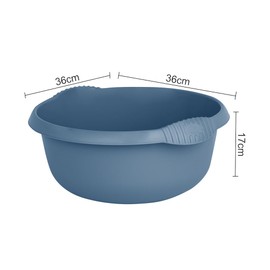 JMS we create smile 36cm Round Kitchen Washing Up Bowl Basin Mixing | Plastic Bowl (Navy)