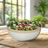 Well Home Bamboo Salad Bowl, White, Diameter 30 x 12