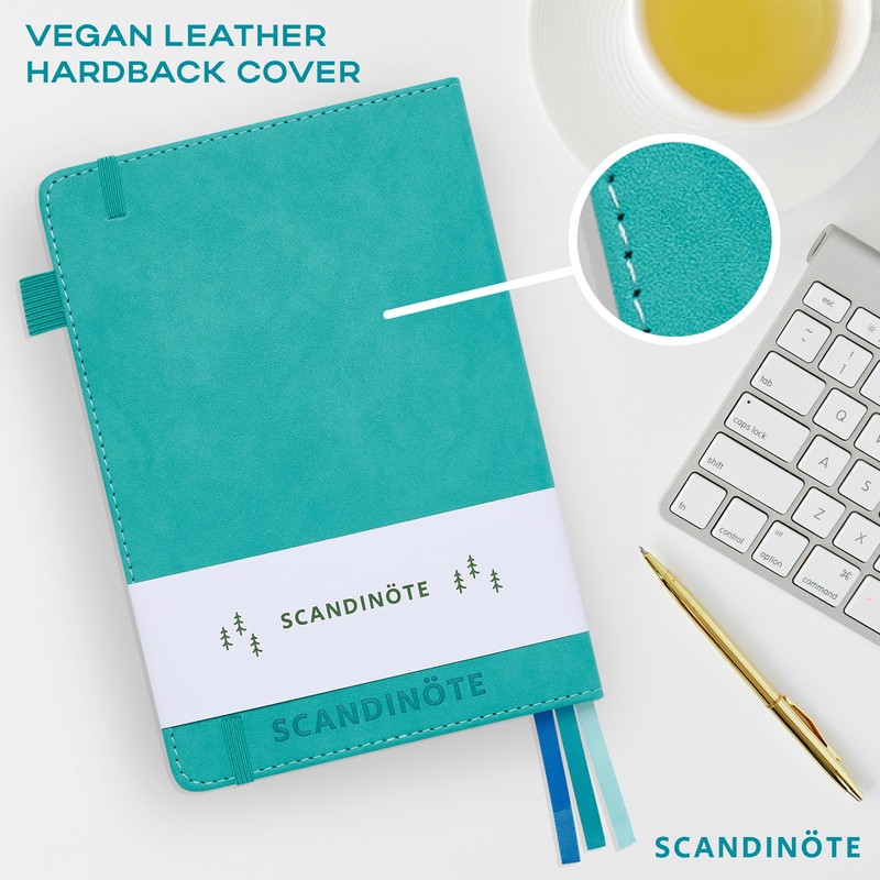 Scandinote A5 Bullet Dotted Journal - Teal, 208 Pages, 120gsm