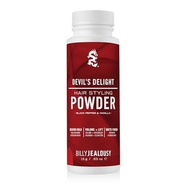 Billy Jealousy Devil's Delight Hair Styling Powder – Texture & Volume Powder for Men, Medium Hold, Matte Finish, Vegan, Black Pepper & Vanilla Scent – Works on All Hair Types