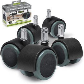 Rodines de hule protectores para piso Slipstick CB680 2" (set de 5) negro/gris