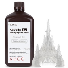 ELEGOO Upgraded ABS Like Resin 3.0, 405nm UV-Curing 3D Printer Resin with Higher Precision and Lower Shrinkage, Enhanced Strength and Toughness Photopolymer Resin for LCD Printer Translucent 2000G