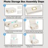 GINUMWA Photo Storage Box - Decorative Linen Organizer with Dividers