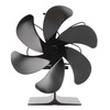 6 Blade Stove Eco Fan Black Self Starting High Temperature