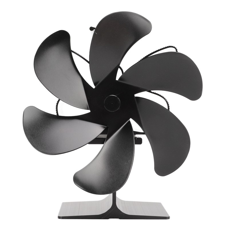 6 Blade Stove Eco Fan Black Self Starting High Temperature