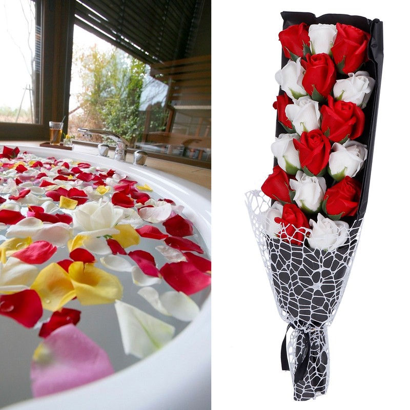 Artificial Soap Flowers Rose Bouquet Gift Box Simulation Rose Valentines