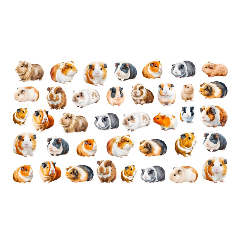 GRAZDesign Wall Tattoo Guinea Pig Set Children's Room Kitchen Wall