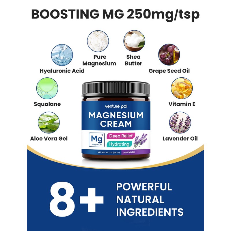 Venture Pal Magnesium Lotion - Vanilla Butter for Leg Cramps